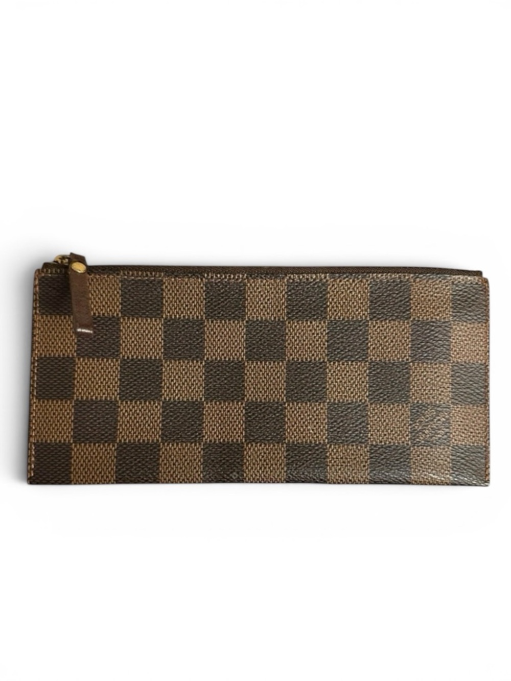 Louis Vuitton Damier Ebene Leather Slim Zippered Pouch Insert